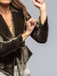 Velvet Lapel Collar One Button Blazer