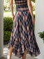 Plaid Asymmetrical Ruffle Hem Skirt
