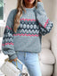 Geometric Pattern Long Sleeve Sweater