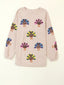 Full Size Turkey Graphic Corded Baggy Sweatshirt Plus Size