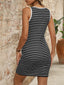 Striped Button Front Wide Strap Tank Dress