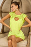 BiBi French Terry Knit Cut Out Detailed with Lace