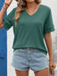 V-Neck Hollow-Out Sleeve T-Shirt