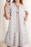 Floral Print Puff Sleeve Tie Neck Ruffled Hem Dress