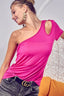 BiBi Cut Out Detailed One Shoulder Top