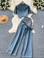 Casual Short Sleeve Top and Jeans Denim Set