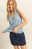 HYFVE Slub Knit Half Button Sleeveless Top