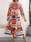 Floral Tie Waist Long Sleeve Dress