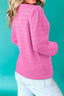 Texture Round Neck Long Sleeve Sweater