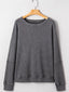 Waffle Knit Patchwork Long Sleeve Loose Sweatshirt
