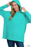 Zenana Hooded Brushed Melange Hacci Sweater
