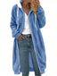 Cozy Fleece Hooded Longline Zip Up Outerwear
