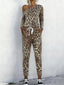 Leopard Print One-Shoulder Top and Pants Set
