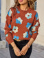 Floral Crew Neck Long Sleeve Sweater