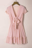 Smocked Waist Tied Ruffle Hem Dress