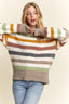 ADORA Full Size Multicolor Stripe Sweater Top Plus Size