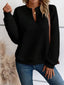 Textured Notched Raglan Sleeve Sweatshirt