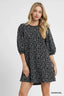 Umgee Leopard Print Jacquard Mini Dress