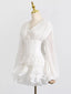 Ruffle Balloon Sleeve Mini Dress