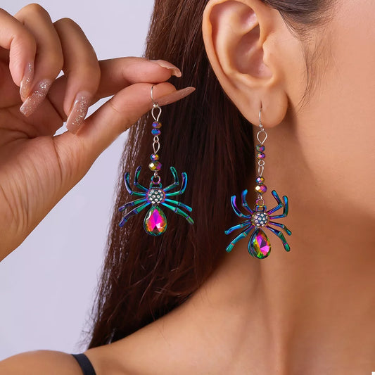 Colorful Spider Drop Earrings