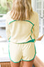 Contrast Round Neck Top and Shorts Set