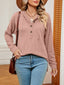 Textured Knit Button Detail Hoodie