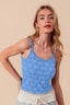 SO ME Two Tone Floral Seamless Tank Top