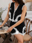 Devine Contrast Lace Vest and Skirt Set