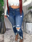 Plus Size Slim Fit Distressed Jeans