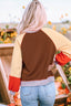 Color Block Round Neck Long Sleeve Sweatshirt