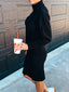 Ribbed Knit Quarter-Zip Top and Skirt Set