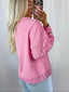 Eyelet Lace Detail Snap Down Sweatshirt