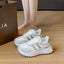 Side Striped Lace Up Platform Athletic Sneakers