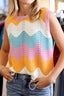 Round Neck Color Block Sweater Vest