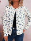 Floral Button-Up Long Sleeve Cardigan