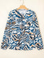 Zebra Print Tied Front Puff Sleeve Top