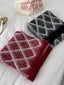 Diamond Pattern Fuzzy Knit Scarf