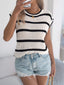Striped Round Neck Knit Sweater