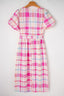 Tied Plaid Round Neck Short Sleeve Dress