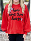 Letter Round Neck Dropped Shoulder Sweatshirt