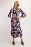 Celeste Full Size Soft Floral Ruffle Trim Dress Plus Size
