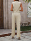 Button Down V-Neck Vest and Pants Set