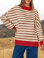 Striped Round Neck Long Sleeve Sweater