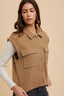 Annie Wear Puzzle Quilted Snap Down Vest Coat