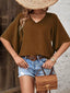 V-Neck Flutter Sleeve Blouse