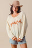 SO ME Thanksgiving Grateful Lettering Stitch Sweater