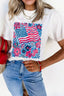 Floral Flag Aesthetics Patriotic Graphic T Shirt