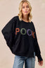 BiBi Spook Plaid Letter Print Oversized Sweatshirt