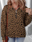 Leopard Print Quarter Zip Sweatshirt