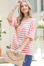 And The Why Stripe Knit Snap Button Front Casual Top